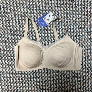 NWT Honeylove Bra V Neck Women 2X 42 C/D Nude Beige Pullover Lined Bralette Sand